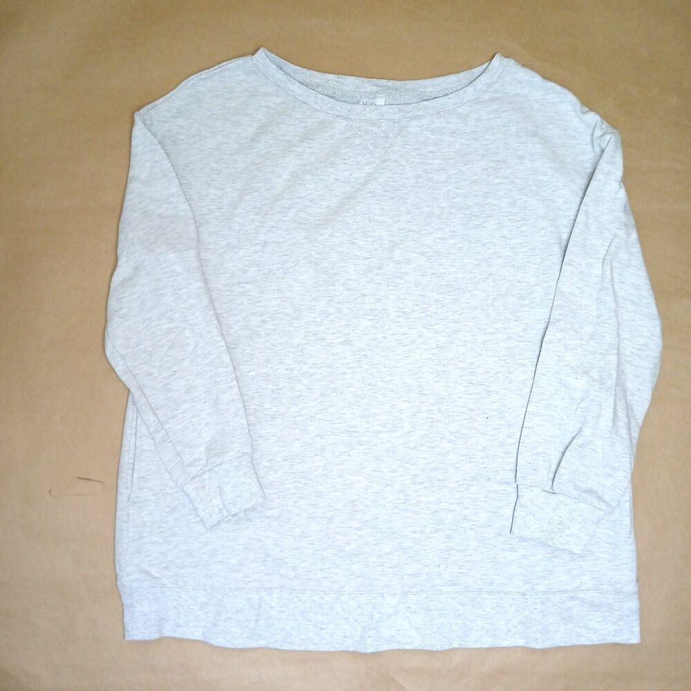 Stars Above Perfectly Cozy Sweatshirt Womens L Heathered Gray Pockets Basic